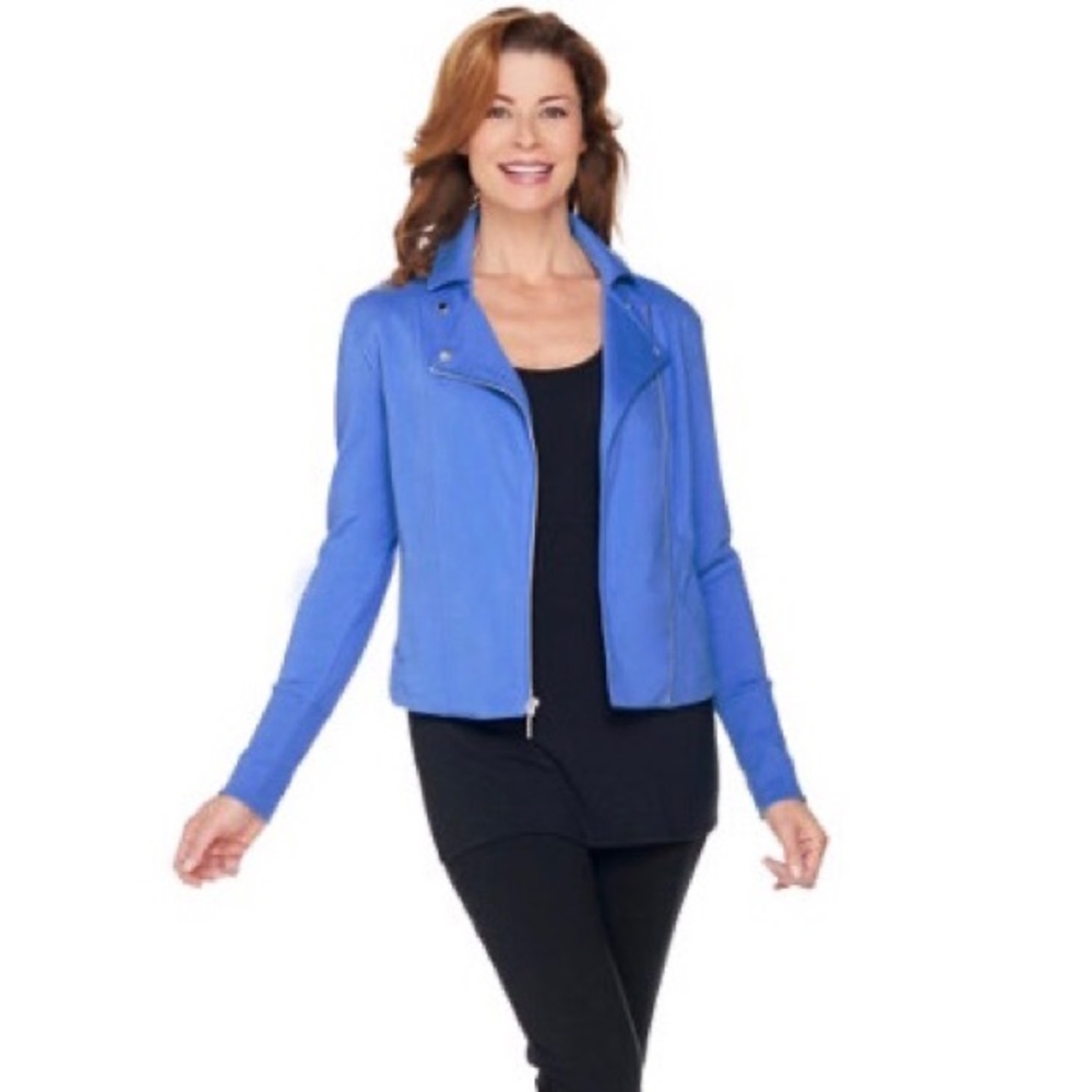 H by Halston French Terry Motorcycle Jacket 14